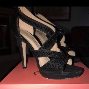 Black Sparkle Heel Shoe